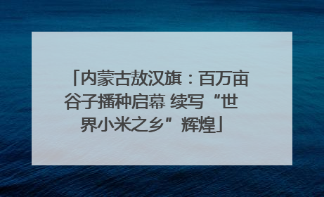 内蒙古敖汉旗：百万亩谷子播种启幕 续写“世界小米之乡”辉煌