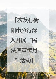 农发行衡阳市分行深入开展“民法典宣传月”活动