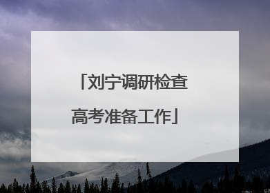 刘宁调研检查高考准备工作