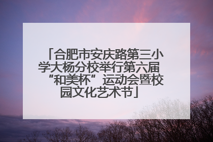 合肥市安庆路第三小学大杨分校举行第六届“和美杯”运动会暨校园文化艺术节