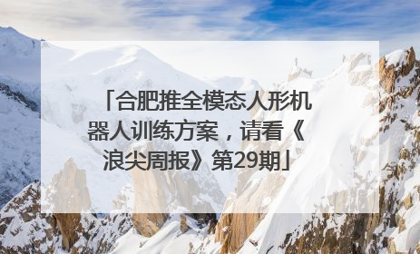 合肥推全模态人形机器人训练方案，请看《浪尖周报》第29期