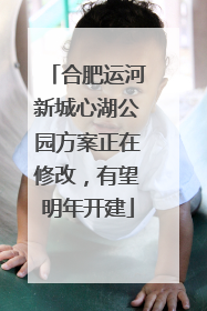 合肥运河新城心湖公园方案正在修改，有望明年开建