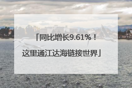同比增长9.61%！这里通江达海链接世界