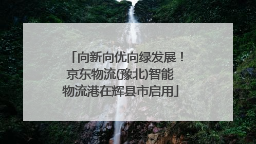 向新向优向绿发展！京东物流(豫北)智能物流港在辉县市启用
