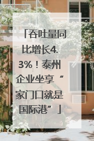 吞吐量同比增长4.3%！泰州企业坐享“家门口就是国际港”