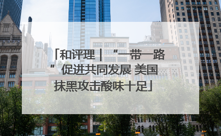 和评理｜“一带一路”促进共同发展 美国抹黑攻击酸味十足