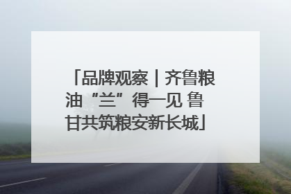 品牌观察｜齐鲁粮油“兰”得一见 鲁甘共筑粮安新长城