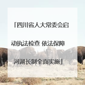 四川省人大常委会启动执法检查 依法保障河湖长制全面实施