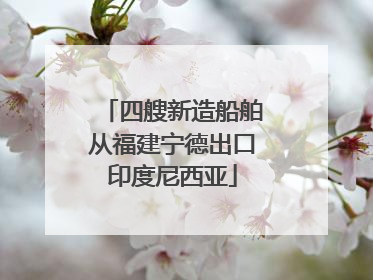 四艘新造船舶从福建宁德出口印度尼西亚