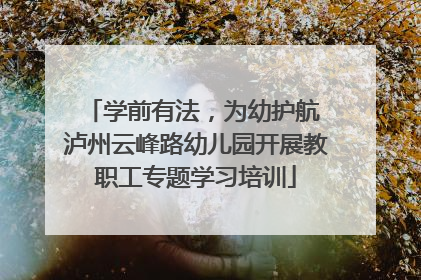 学前有法，为幼护航 泸州云峰路幼儿园开展教职工专题学习培训