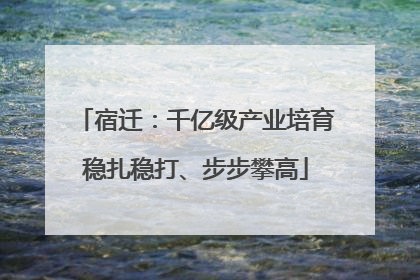 宿迁：千亿级产业培育稳扎稳打、步步攀高
