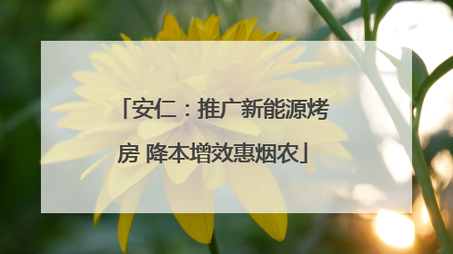 安仁：推广新能源烤房 降本增效惠烟农