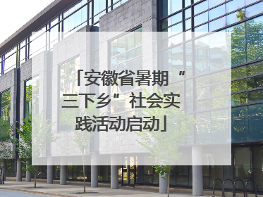 安徽省暑期“三下乡”社会实践活动启动