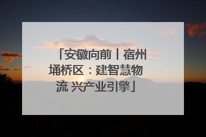 安徽向前丨宿州埇桥区：建智慧物流 兴产业引擎