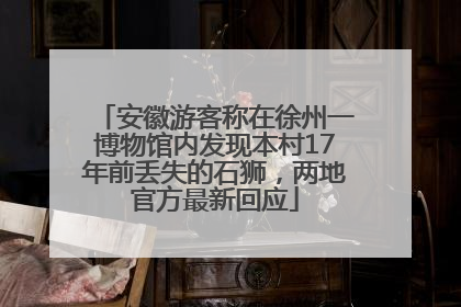 安徽游客称在徐州一博物馆内发现本村17年前丢失的石狮，两地官方最新回应