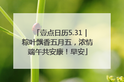 壹点日历5.31｜粽叶飘香五月五，浓情端午共安康！早安