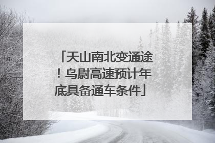 天山南北变通途！乌尉高速预计年底具备通车条件