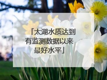 太湖水质达到有监测数据以来最好水平