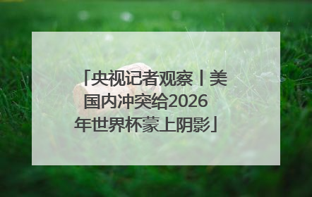 央视记者观察丨美国内冲突给2026年世界杯蒙上阴影