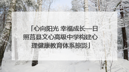 心向阳光 幸福成长—日照莒县文心高级中学构建心理健康教育体系掠影