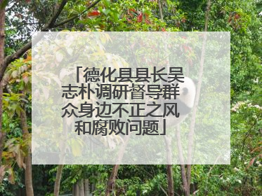 德化县县长吴志朴调研督导群众身边不正之风和腐败问题