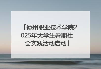 德州职业技术学院2025年大学生暑期社会实践活动启动