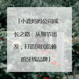 小鹿妈妈公司成长之路：从细节出发，打造国民信赖的牙线品牌