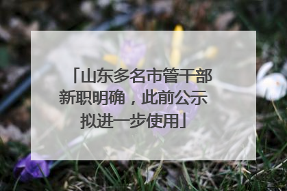 山东多名市管干部新职明确，此前公示拟进一步使用