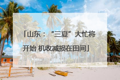 山东：“三夏”大忙将开始 机收减损在田间