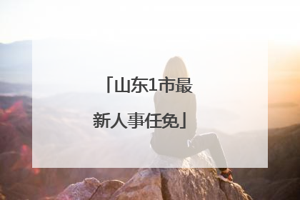 山东1市最新人事任免