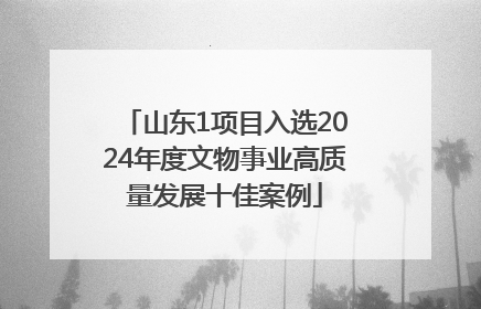 山东1项目入选2024年度文物事业高质量发展十佳案例