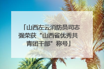 山西左云消防员司志强荣获“山西省优秀共青团干部”称号
