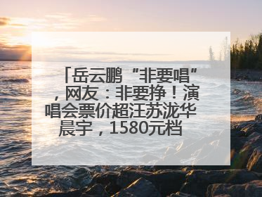 岳云鹏“非要唱”，网友：非要挣！演唱会票价超汪苏泷华晨宇，1580元档20秒抢空