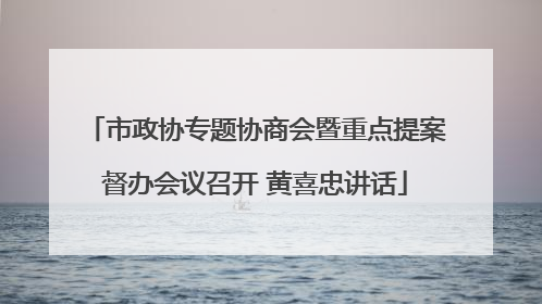 市政协专题协商会暨重点提案督办会议召开 黄喜忠讲话