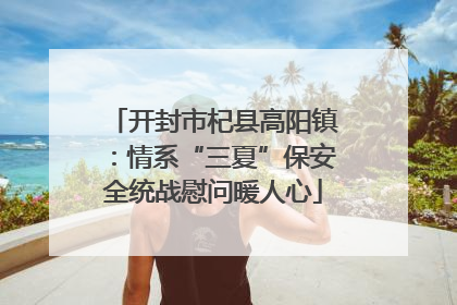 开封市杞县高阳镇：情系“三夏”保安全统战慰问暖人心