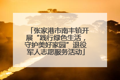 张家港市南丰镇开展“践行绿色生活，守护美好家园”退役军人志愿服务活动