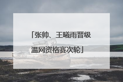 张帅、王曦雨晋级温网资格赛次轮