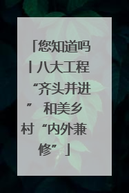 您知道吗丨八大工程“齐头并进” 和美乡村“内外兼修”