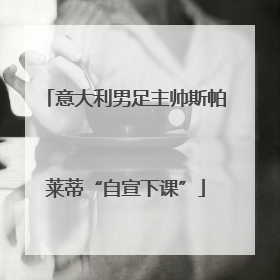 意大利男足主帅斯帕莱蒂“自宣下课”