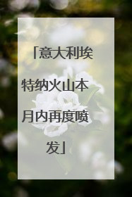 意大利埃特纳火山本月内再度喷发