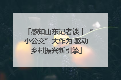 感知山东记者谈丨“小公交”大作为 驱动乡村振兴新引擎