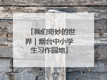 我们奇妙的世界｜烟台中小学生习作园地