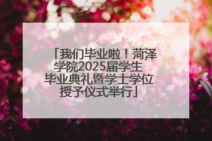 我们毕业啦！菏泽学院2025届学生毕业典礼暨学士学位授予仪式举行