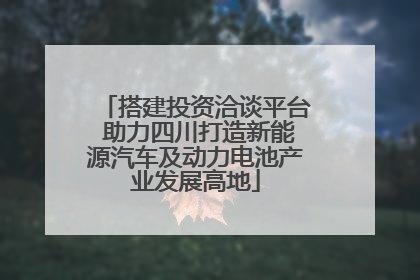 搭建投资洽谈平台 助力四川打造新能源汽车及动力电池产业发展高地