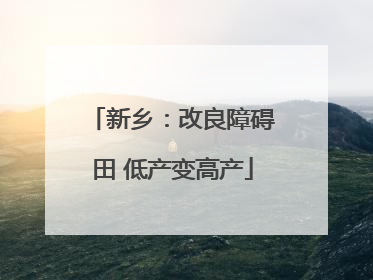 新乡：改良障碍田 低产变高产