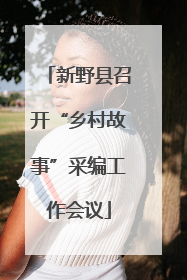 新野县召开“乡村故事”采编工作会议