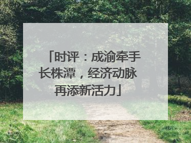 时评：成渝牵手长株潭，经济动脉再添新活力