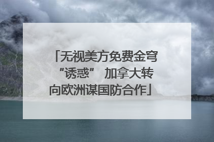 无视美方免费金穹“诱惑” 加拿大转向欧洲谋国防合作