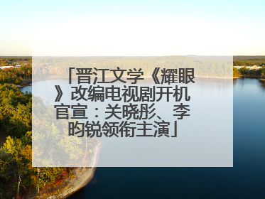 晋江文学《耀眼》改编电视剧开机官宣：关晓彤、李昀锐领衔主演