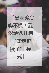 暴雨晚高峰不慌！武汉地铁开启 “暴走护犊子” 模式